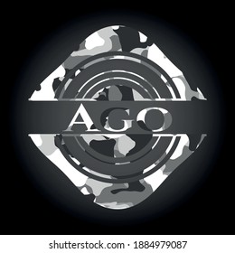 Ago grey camouflaged emblem. Vector Illustration. 
