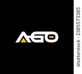AGO Letter Logo Design on Black Background Template, a g o letters