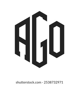 Design do logotipo AGO. Letra inicial AGO Monograma Logo usando forma Hexágono