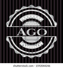 Ago silver emblem or badge. Vector Illustration. Mosaic.