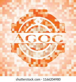 Agog abstract orange mosaic emblem