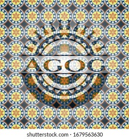 Agog arabesque emblem background. arabic decoration.