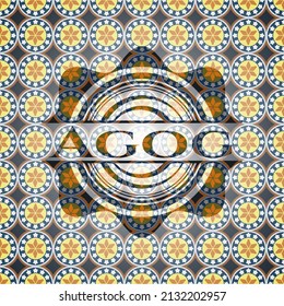 Agog arabic emblem. Arabesque decoration. 