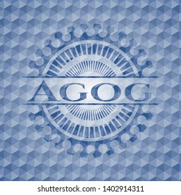 Agog blue polygonal emblem. Vector Illustration. Detailed.