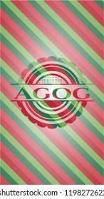 Agog christmas colors style emblem.