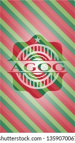 Agog christmas colors style emblem.