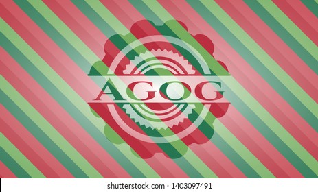 Agog christmas colors style emblem. Vector Illustration. Detailed.