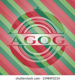 Agog christmas colors style emblem. Vector Illustration. Detailed.