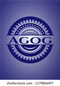 Agog emblem with jean background