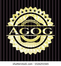 Agog gold emblem. Vector Illustration. Detailed.