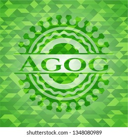 Agog green mosaic emblem