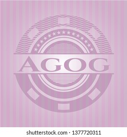 Agog pink emblem. Retro