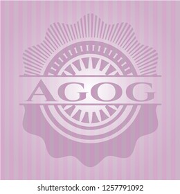 Agog pink emblem. Vintage.