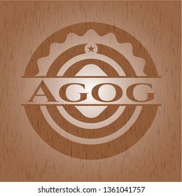 Agog vintage wooden emblem