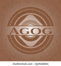 Agog wood emblem. Retro. Vector Illustration.