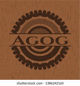 Agog wood icon or emblem. Vector Illustration.