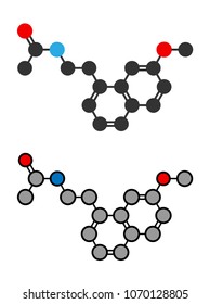 Agomelatine antidepressant drug molecule.
