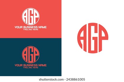 AGP circular logo Design, Letter AGP Logo Design in a badge