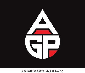 Diseño del logotipo de la forma de caída de agua de la letra AGP. diseño simple del logotipo de caída AGP