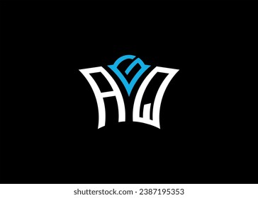 AGQ initial monogram letter business and simple modern logo.