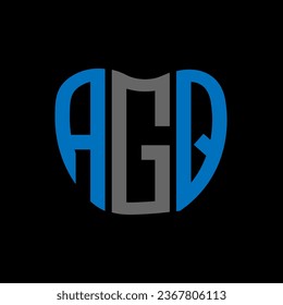 Diseño creativo del logo de la carta AGQ. Diseño único AGQ.

