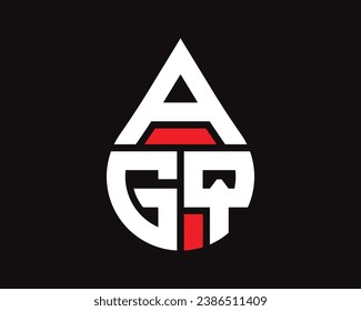 AGQ letter water drop shape logo design. AGQ drop logo simple design