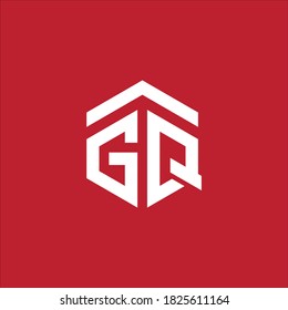 AGQ Unique modern flat abstract logo design with blue and gray color.