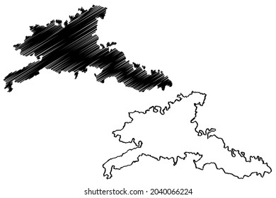 Landkreis Agra (Uttar Pradesh State, Republik Indien) Karte, Vektorgrafik, Skizze Agra Karte