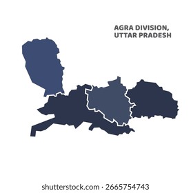 División de Agra Mapa estatal de Uttar Pradesh de India