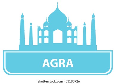 Agra outline. Vector illustration
