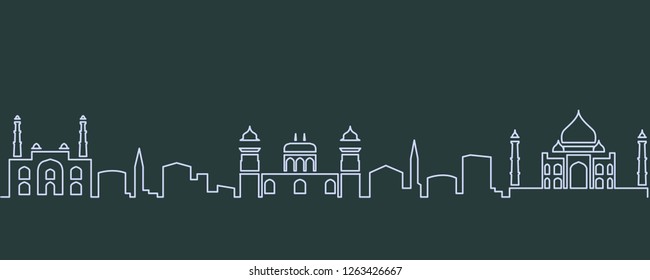 Agra Single Line Skyline