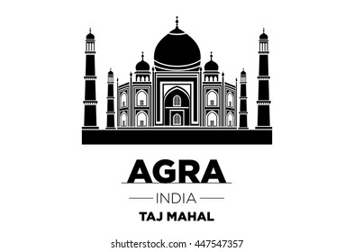 Agra Skyline with Typography Design vector art