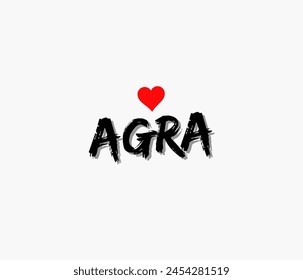 Agra text design, vector template, typography designs: for prints, posters, cards, t shirt, coffee mug hoodies etc. 