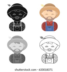 Agraghi is an agricultural worker. A man in a working-class suit and hat. A man agrarian in a plaid shirt.Illustration for web and mobile design.