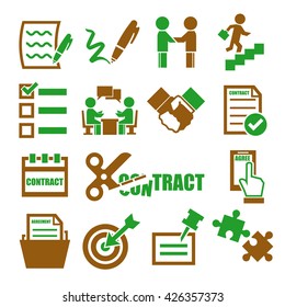 agree, agreement, contract icon set