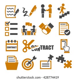 agree, agreement, contract icon set