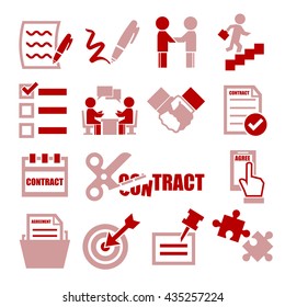 agree, agreement, contract icon set