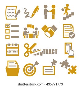 agree, agreement, contract icon set