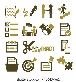 agree, agreement, contract icon set