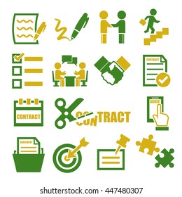 agree, agreement, contract icon set