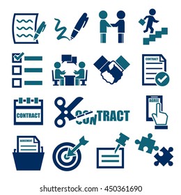 agree, agreement, contract icon set
