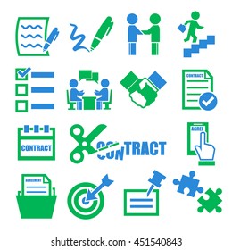 agree, agreement, contract icon set