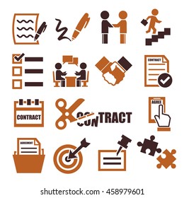 agree, agreement, contract icon set