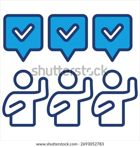 Agree Blue Icon Vector Illustration