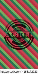 Agree christmas badge background. Vector Illustration. Detailed.