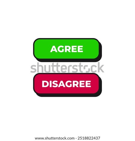 Agree disagree business information button icon label design vector