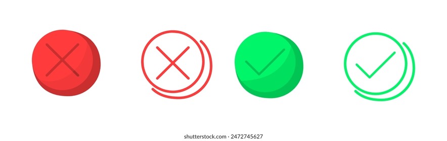 Einigen Sie sich nicht einig Setze Symbole. Flacher Stil. Vektorsymbole.