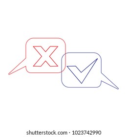 agree and disagree talks symbol vector 