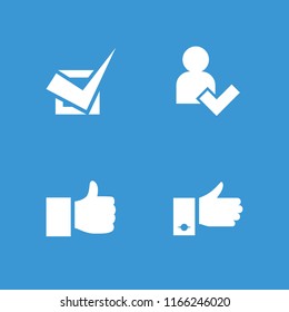 Agree icon. collection of 4 agree filled icons such as like, add user. editable agree icons for web and mobile.