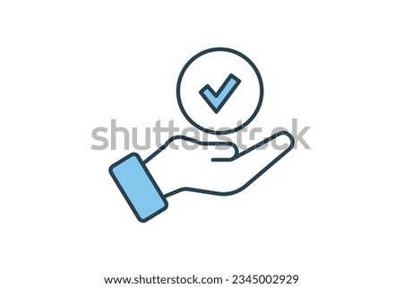 Agree Icon. Icon related to survey. flat line icon style. Simple vector design editable